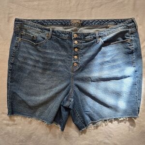 Torrid Shorts Women 28 Denim Shorts Button Front